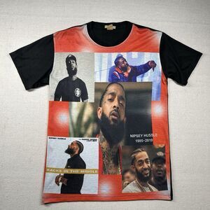 King Rap Shirt Mens M Hip Hop Nipsey Hussle Memorial Gangster‎ Racks in Middle